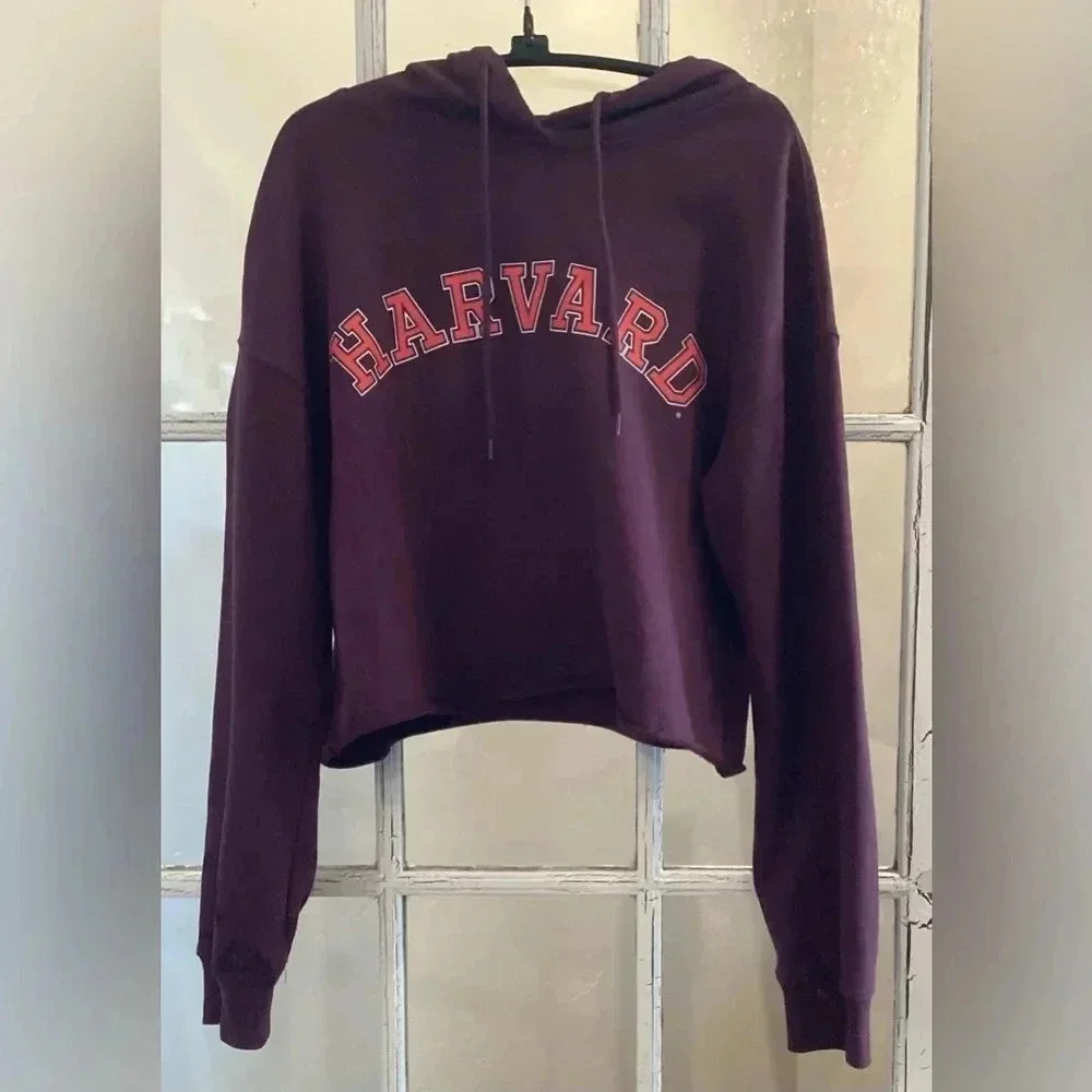 Harvard fleece-lined cropped hooded sweatshirt/hoodie, SUPER SOFT!!! Size Medium